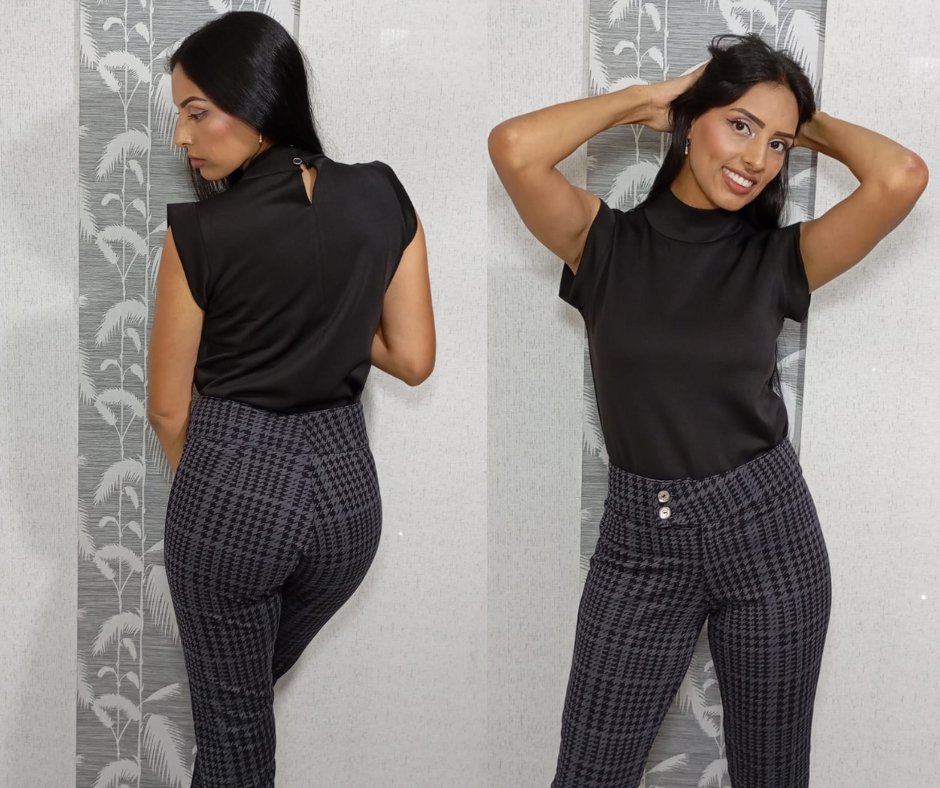 PANTALON A CUADROS LINEA NEGRA