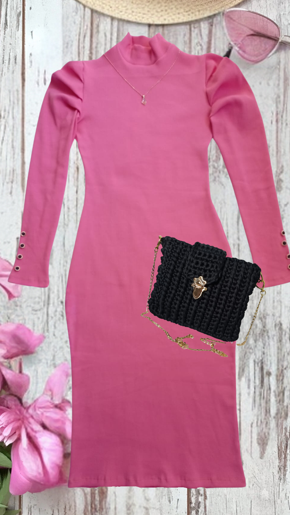 VESTIDO RIB FUCSIA