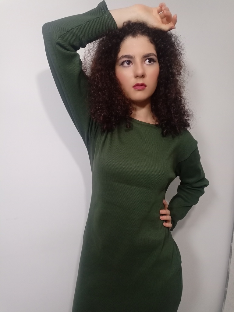 VESTIDO RIB TALEGO VERDE MILITAR