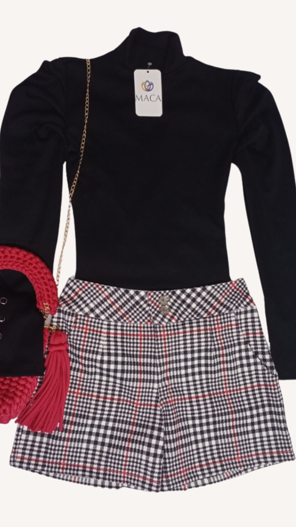 SHORT GLAMOUR A CUADROS