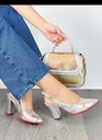 ZAPATO PLATA CON ROJO