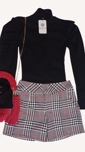 SHORT GLAMOUR A CUADROS